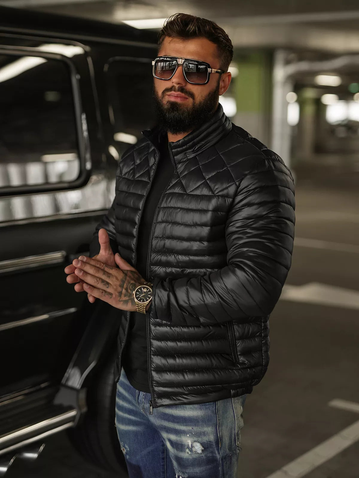 Vīriešu melna jaka Astor