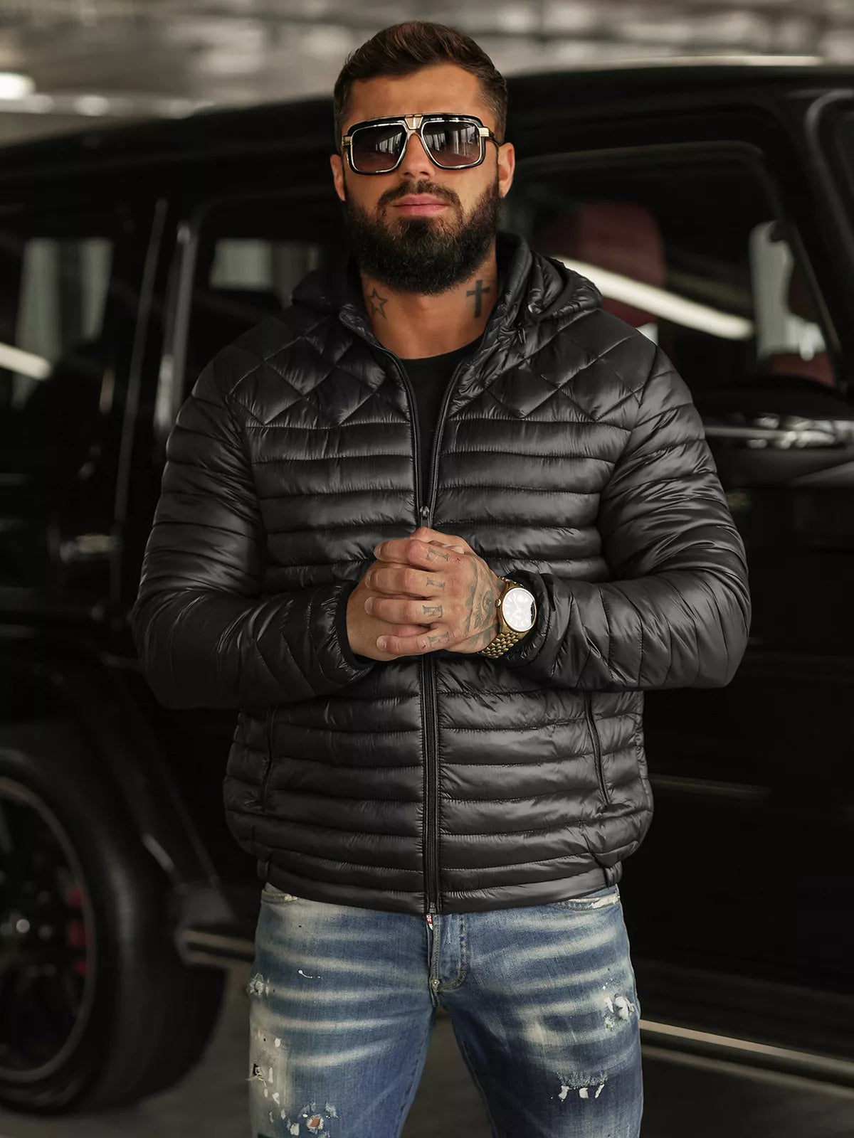 Vīriešu melna jaka Astor