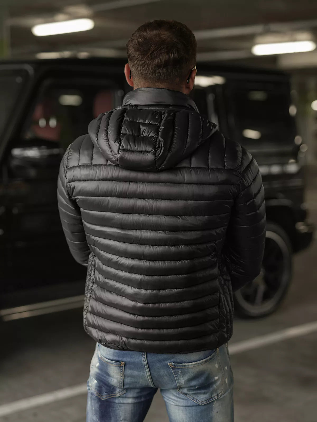 Vīriešu melna jaka Einar