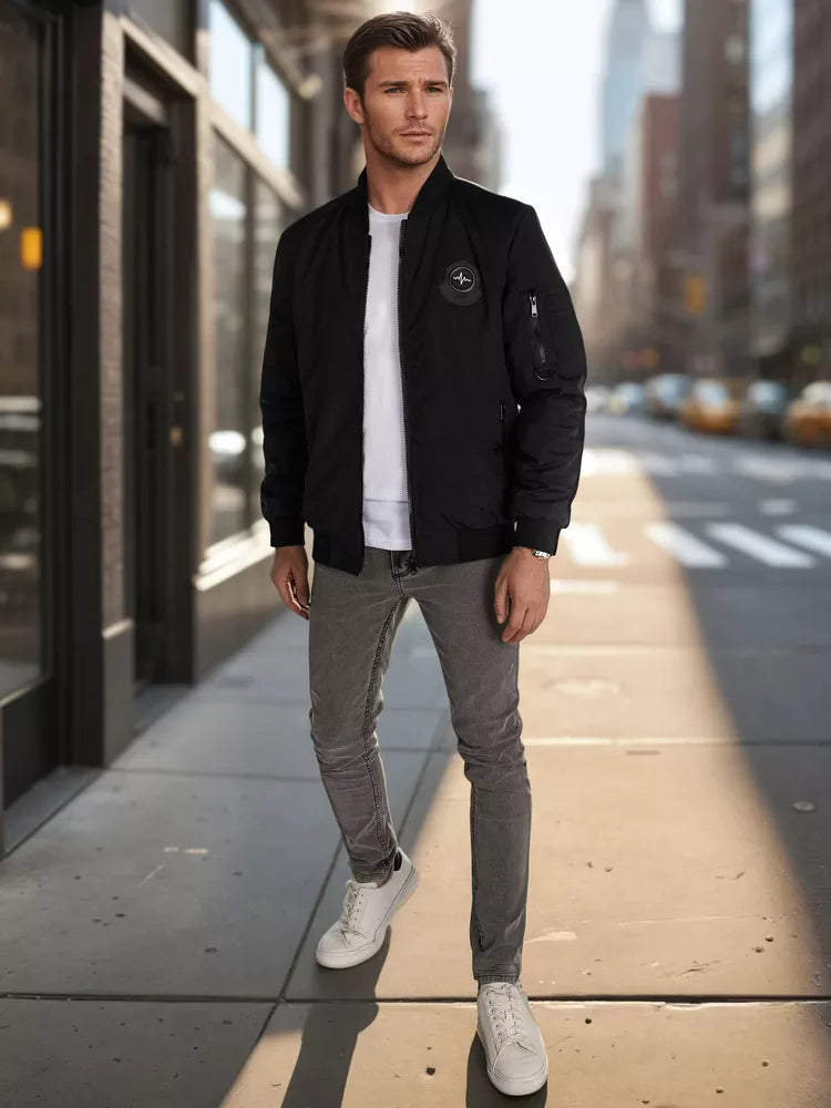 Vīriešu melna jaka komplekts