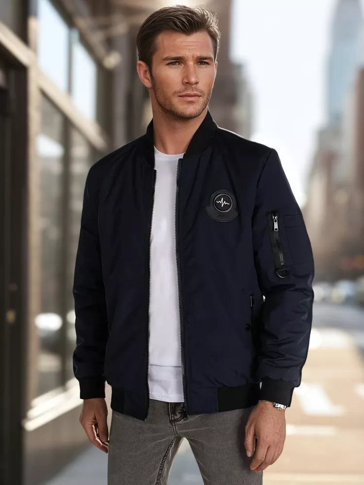 Vīriešu tumši zila jaka komplekts