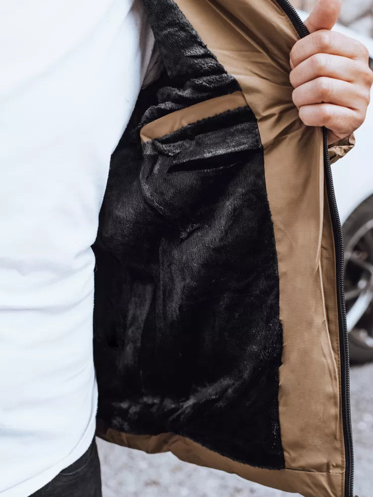 Vīriešu ziemas gaiši brūna jaka Nevan