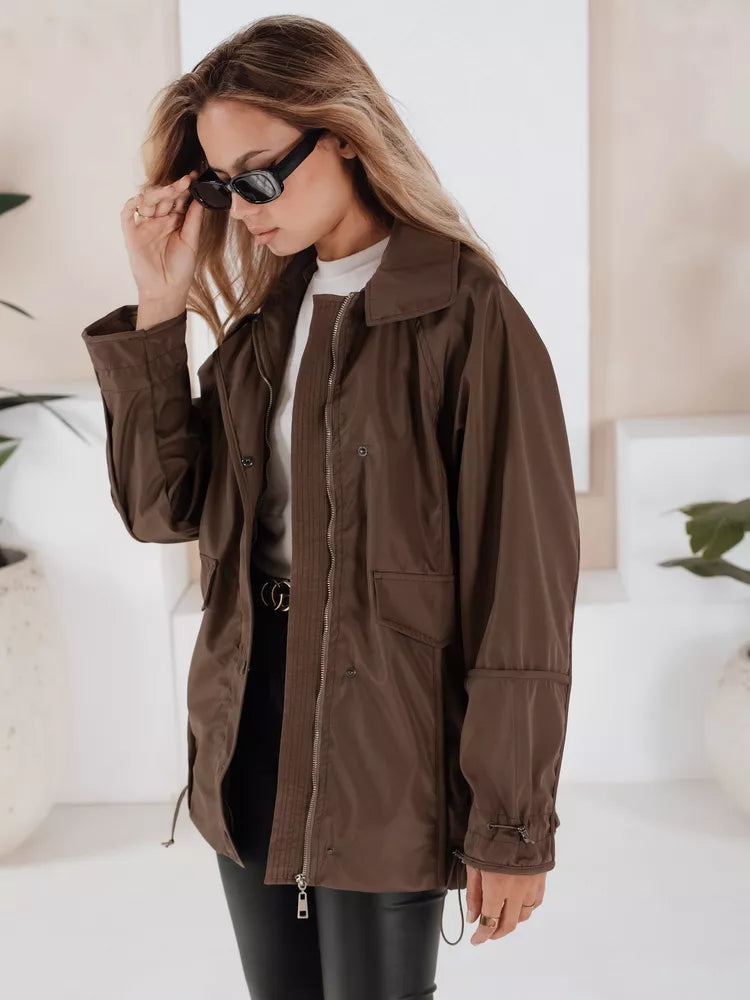 Sieviešu brūna jaka Orland