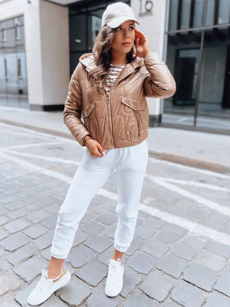 Sieviešu brūna vilnas jaka