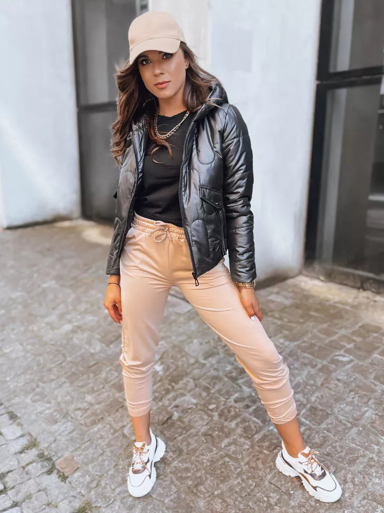 Sieviešu melna vilnas jaka