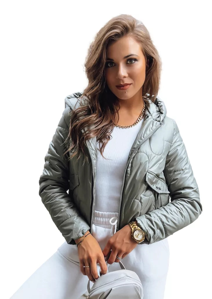 Sieviešu zaļa vilnas jaka