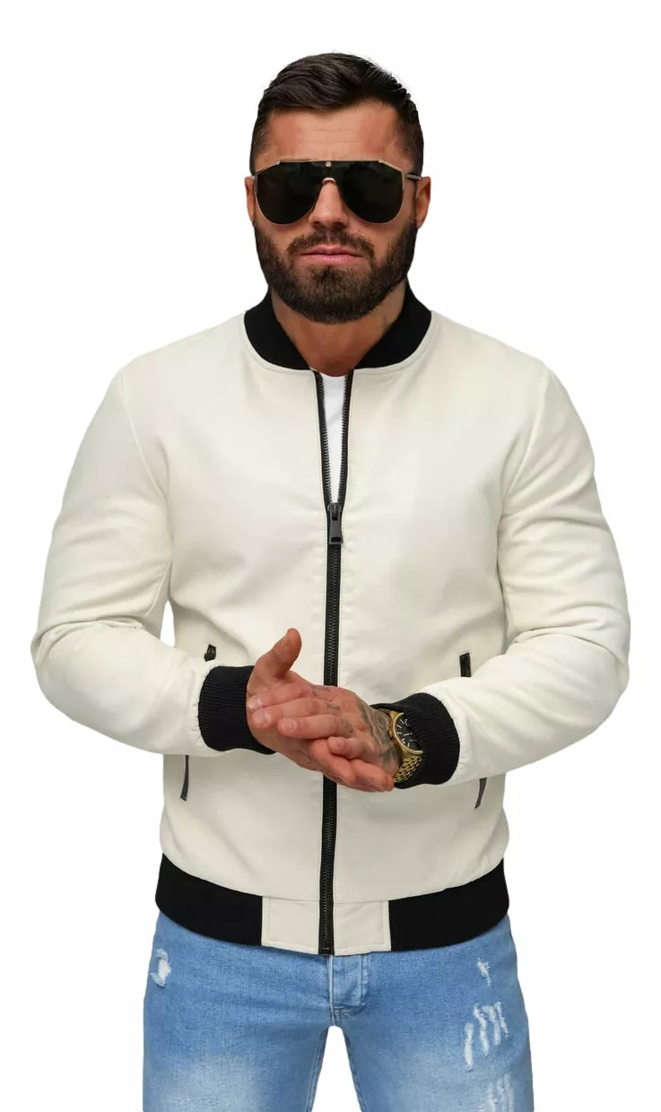 Lamer balta eko ādas jaka