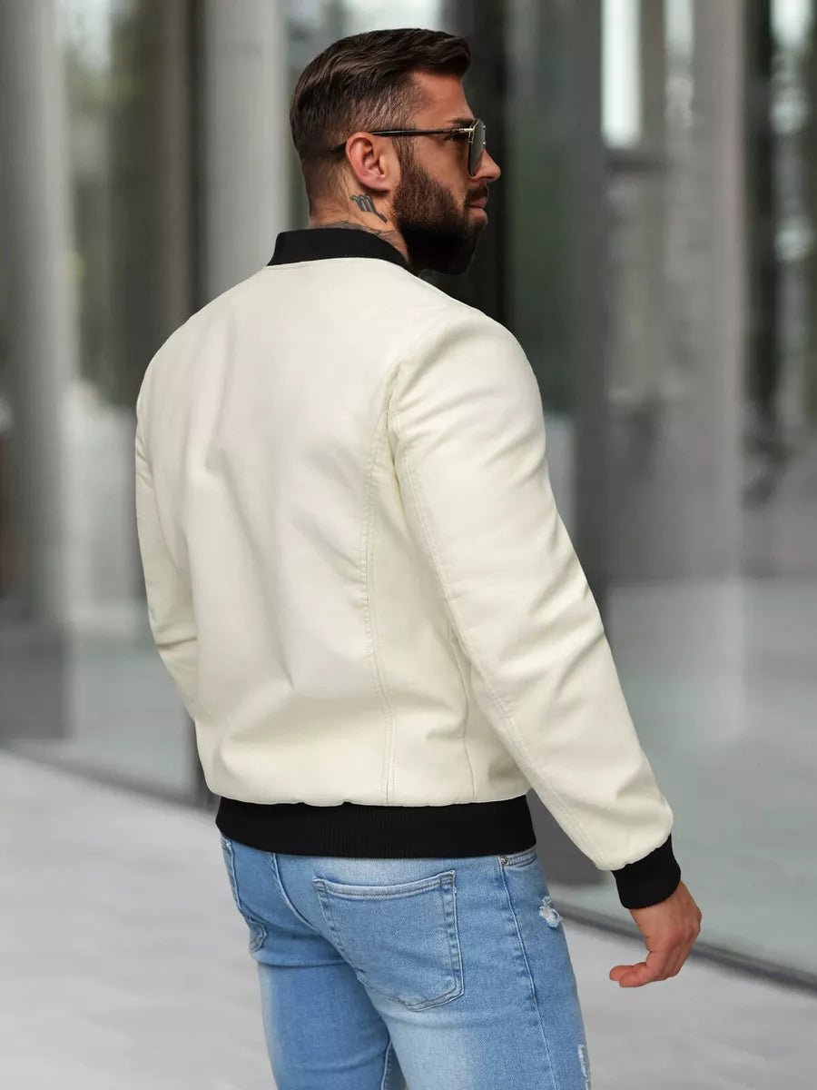 Lamer balta eko ādas jaka