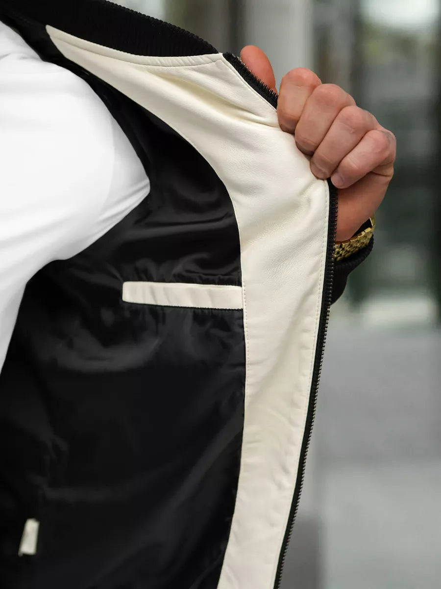 Lamer balta eko ādas jaka