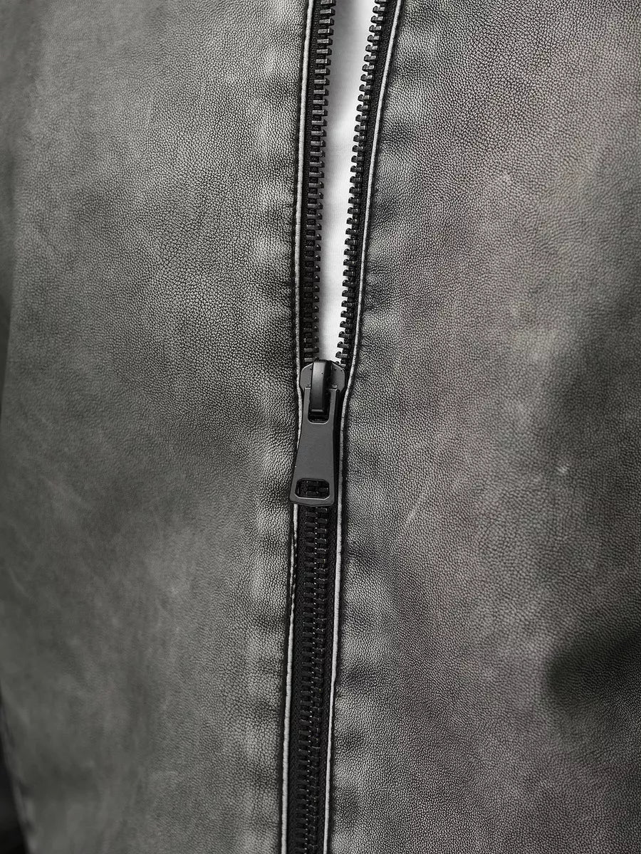 Lamer eko ādas pelēka jaka