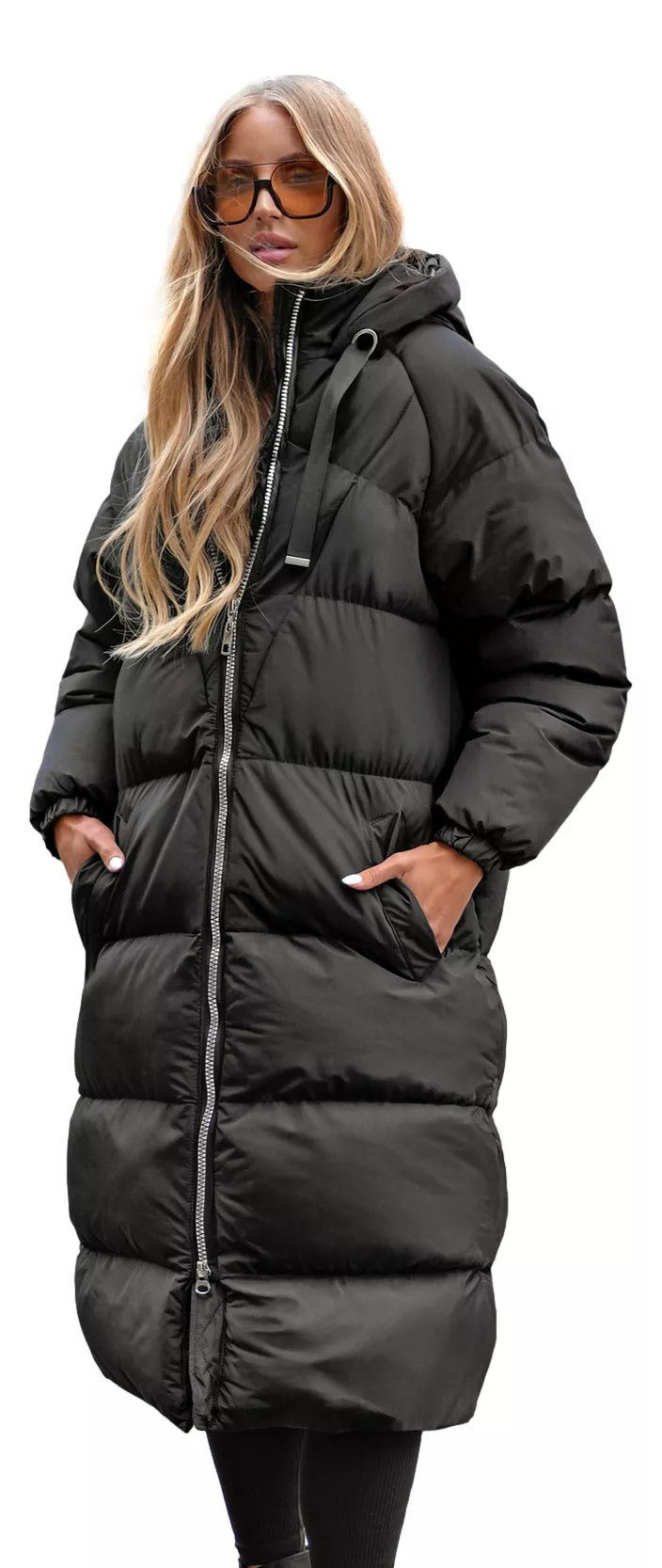 Sieviešu melns mētelis Izabel