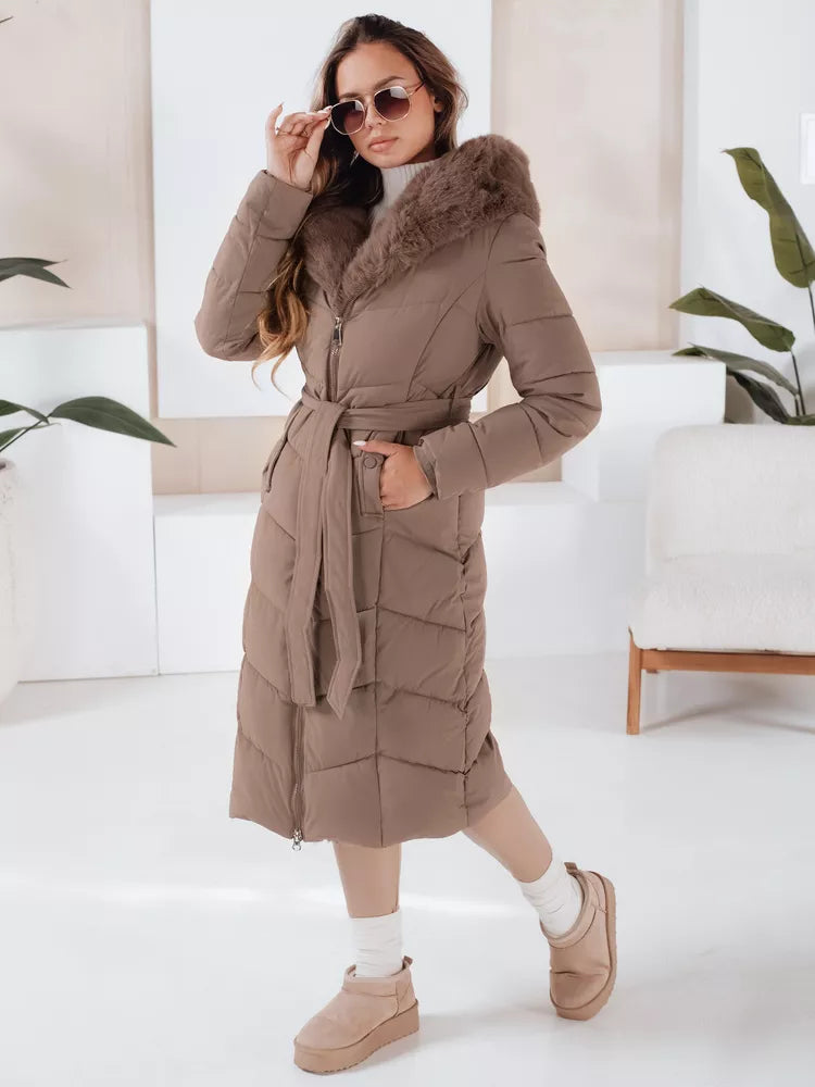 Sieviešu stepēta tumši brūna jaka Oris 