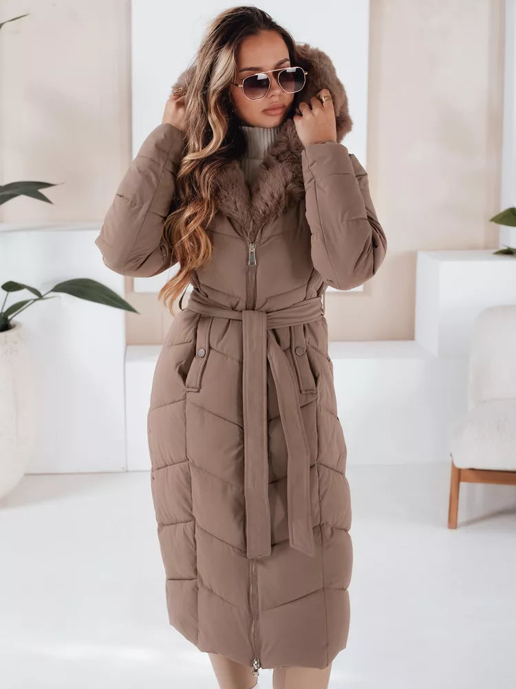 Sieviešu stepēta tumši brūna jaka Oris 