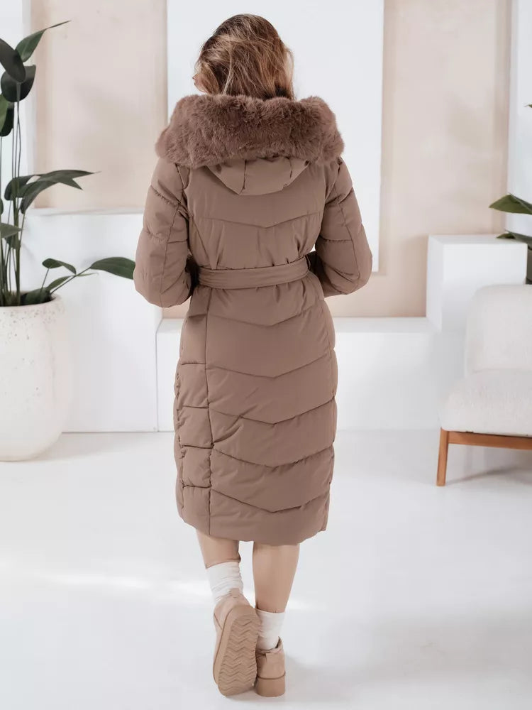 Sieviešu stepēta tumši brūna jaka Oris 