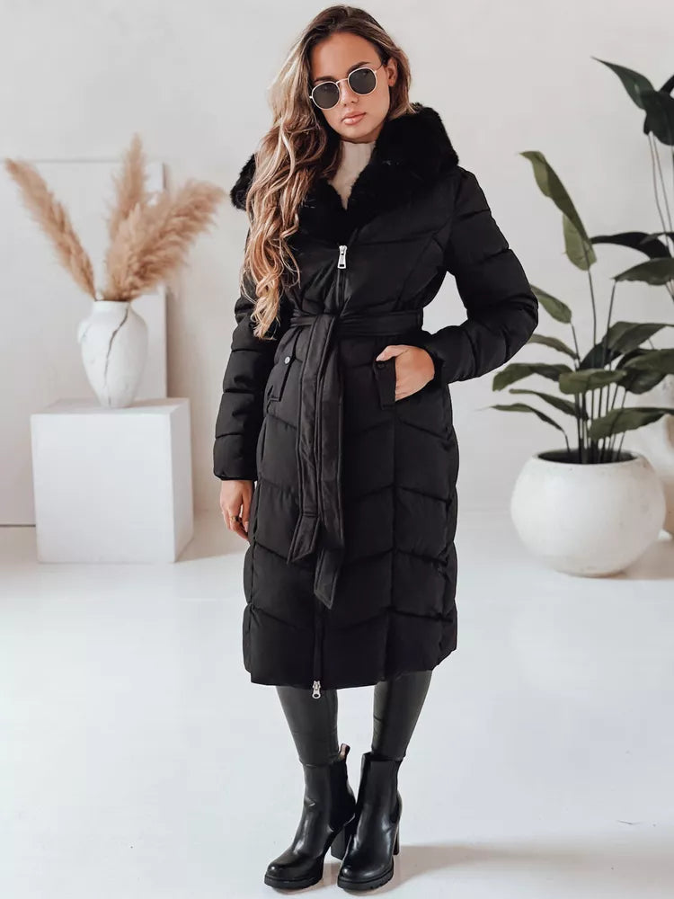 Sieviešu ziemas jaka Emi melnā krāsā