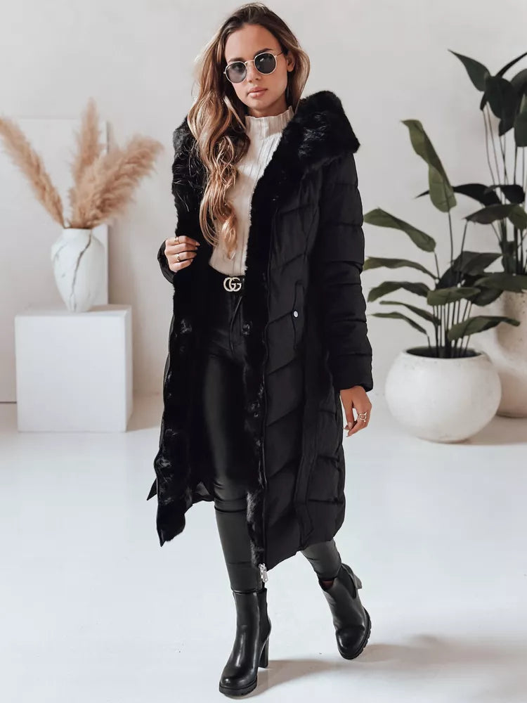 Sieviešu ziemas jaka Emi melnā krāsā