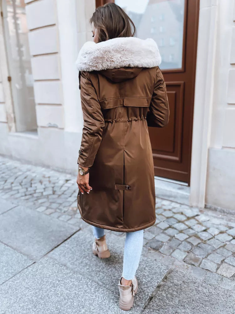 Brūna garā sieviešu jaka Harpe