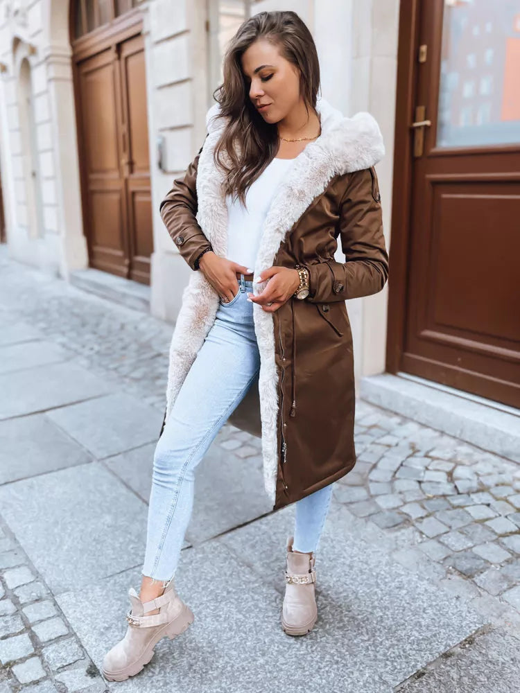 Brūna garā sieviešu jaka Harpe