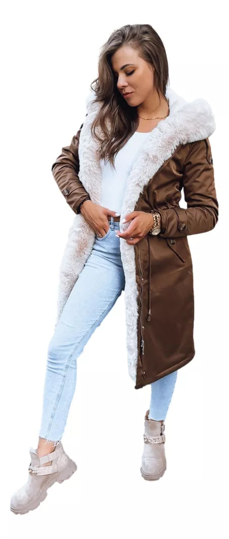 Brūna garā sieviešu jaka Harpe