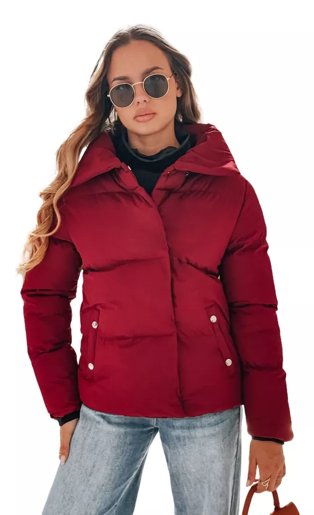 Sieviešu bordo krāsas ziemas jaka Lari