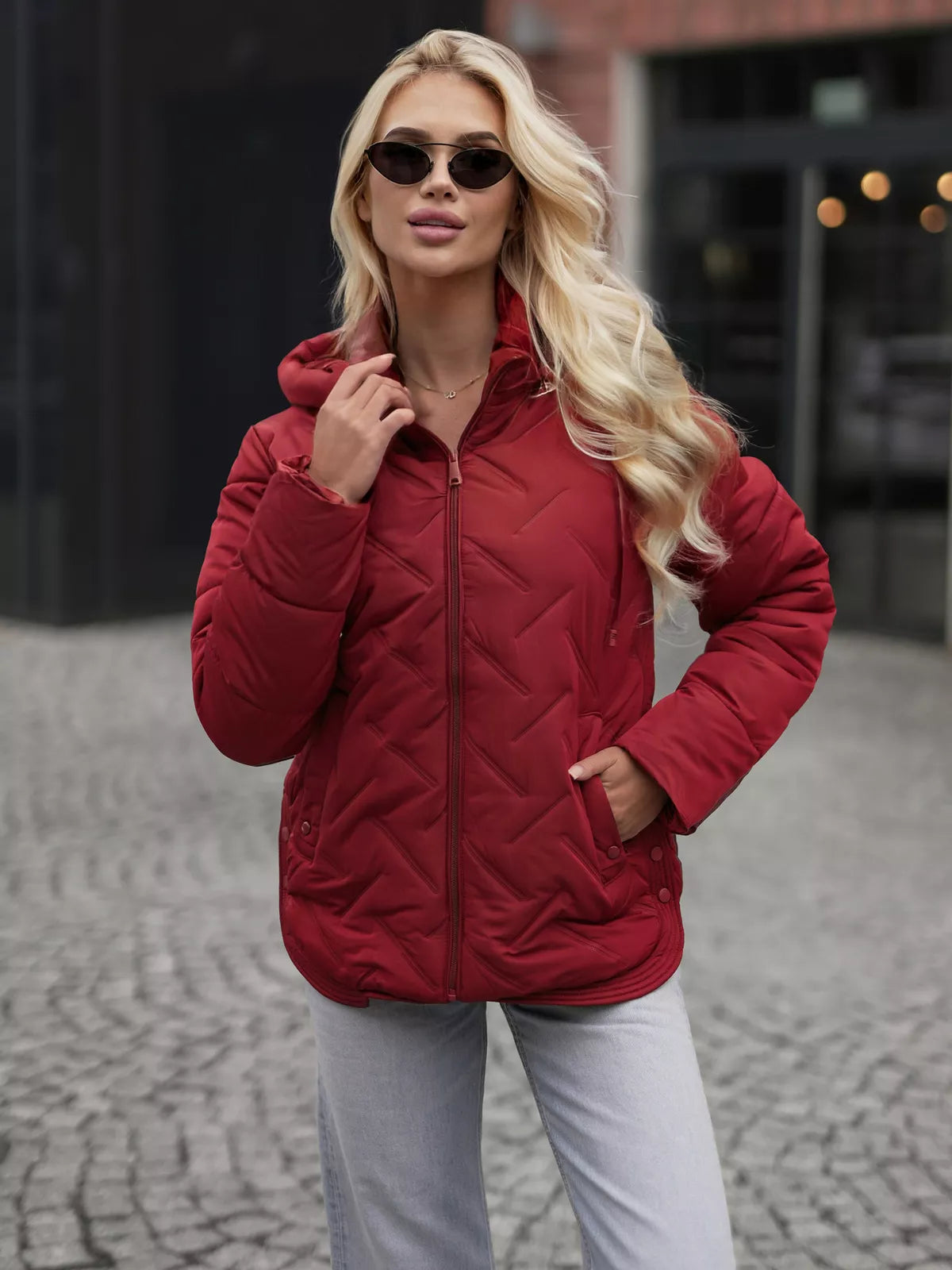 Sieviešu bordo krāsas jaka Erlin
