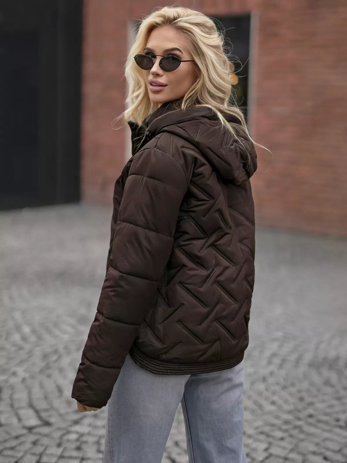 Sieviešu brūna jaka Erlin