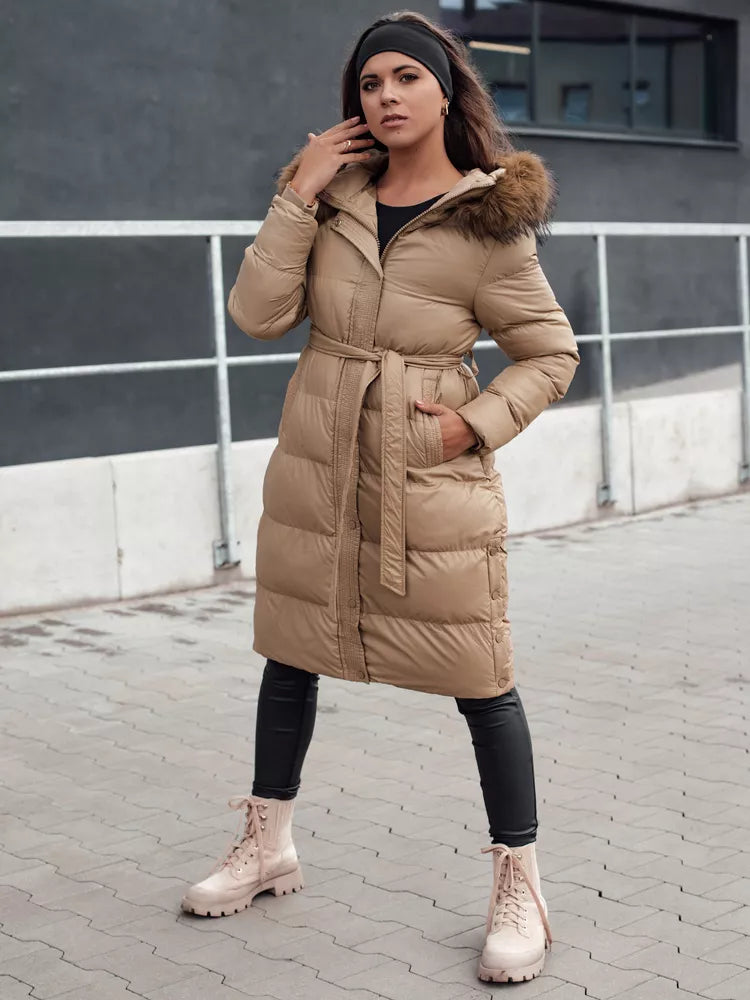 Sieviešu ziemas brūna jaka Bela