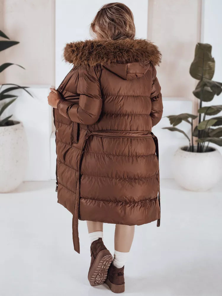 Sieviešu ziemas brūna jaka Bela