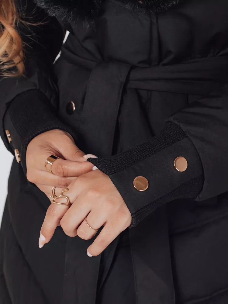 Sieviešu ziemas jaka melnā krāsā Karlin