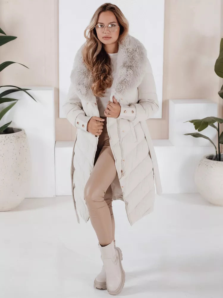 Sieviešu ziemas balta jaka Karlin