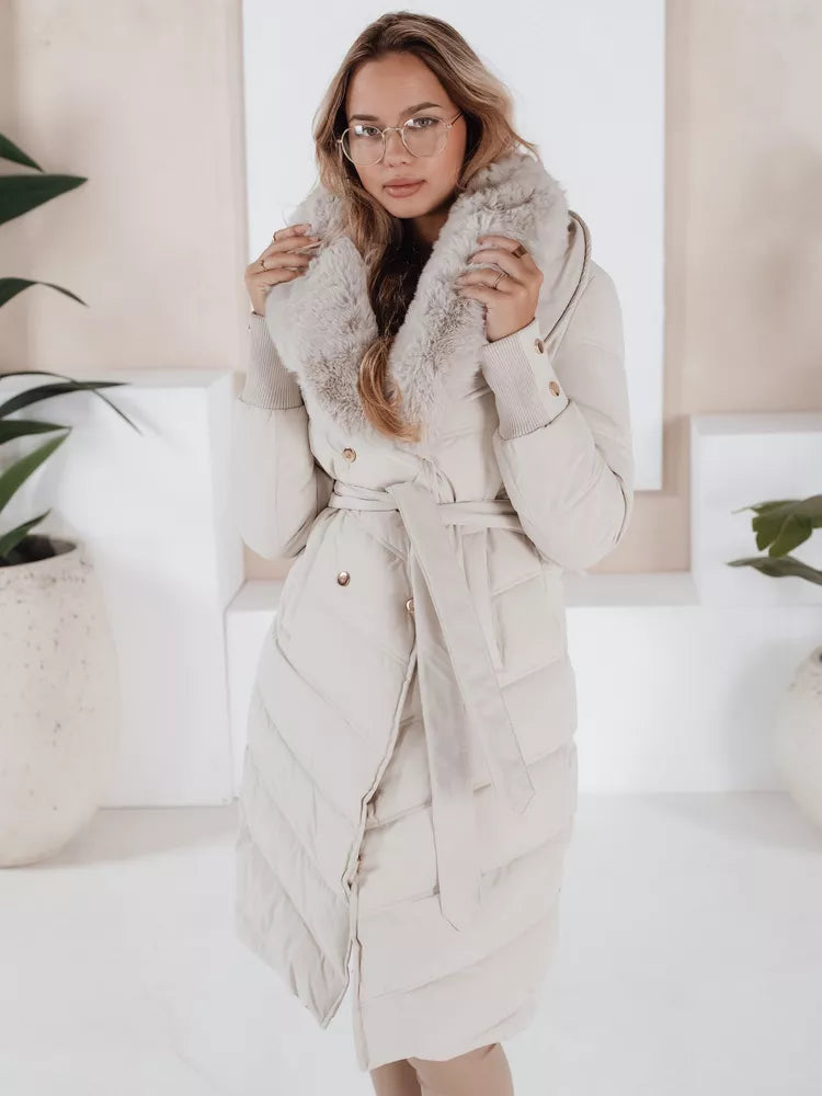 Sieviešu ziemas balta jaka Karlin