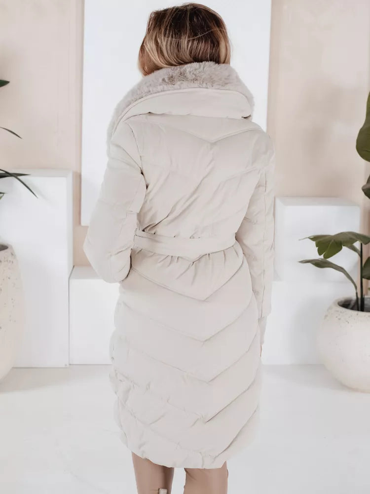 Sieviešu ziemas balta jaka Karlin