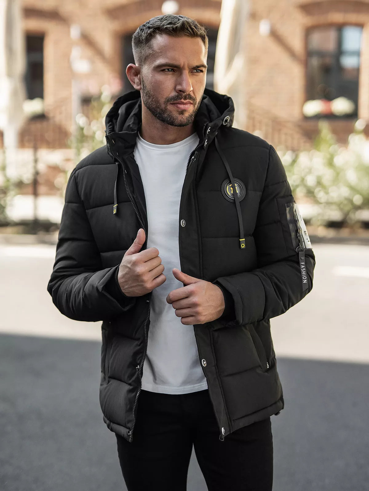 Vīriešu melna ziemas jaka Lorenzo