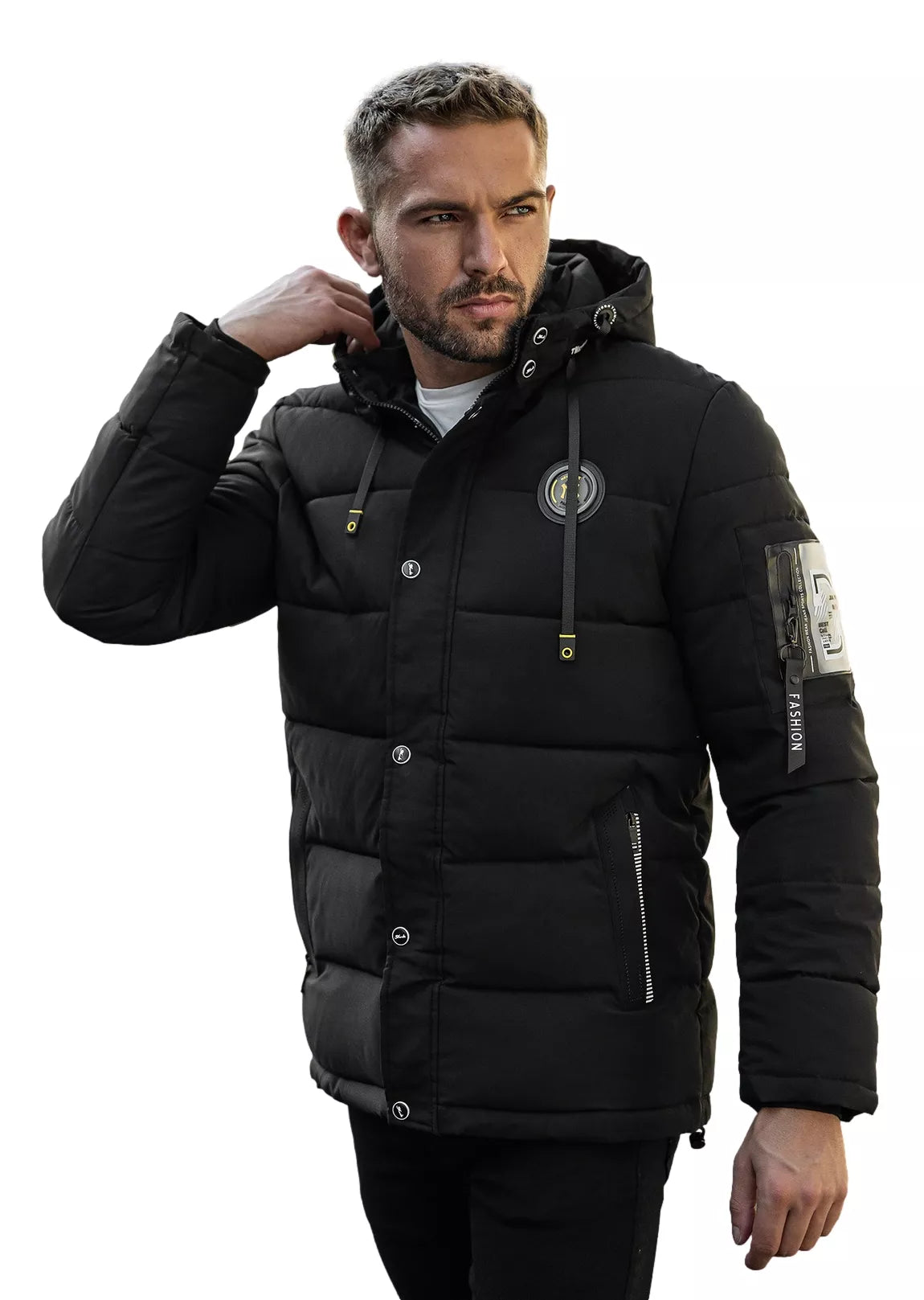 Vīriešu melna ziemas jaka Lorenzo