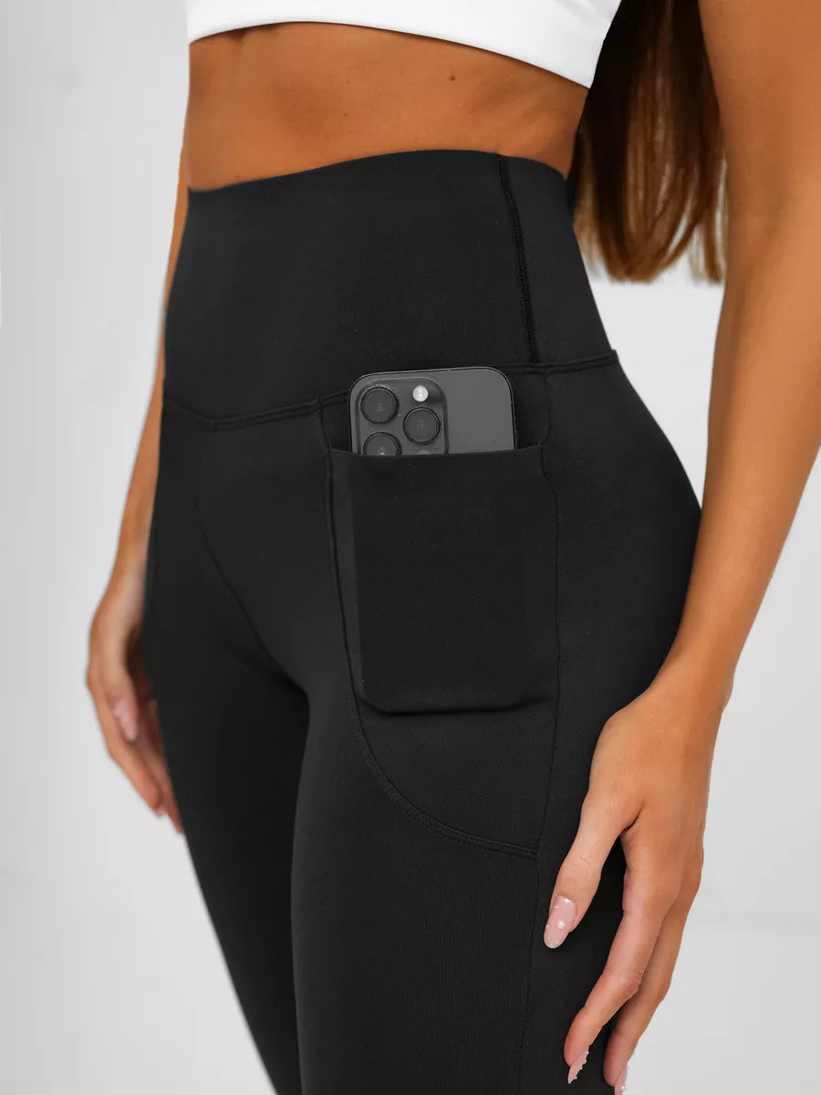 Sieviešu melnas sporta uzliesmojošas bikses Active