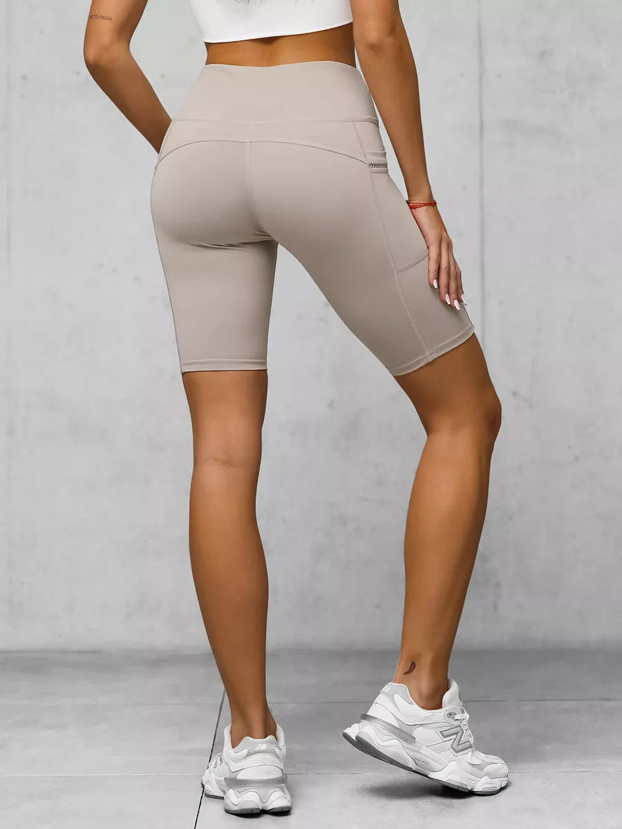 Sieviešu brūni baikeru šorti Neli