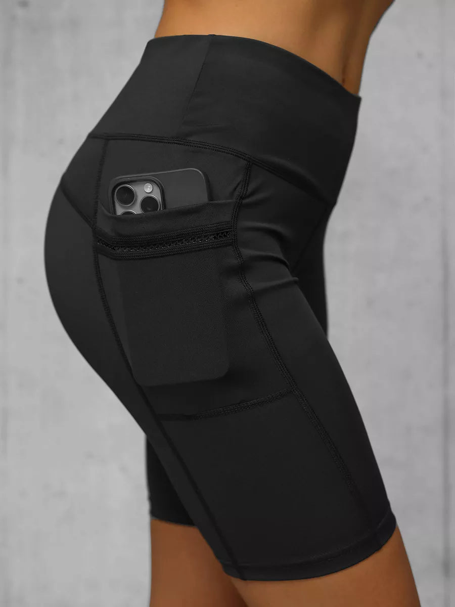 Sieviešu melni baikeru stila šorti Neli