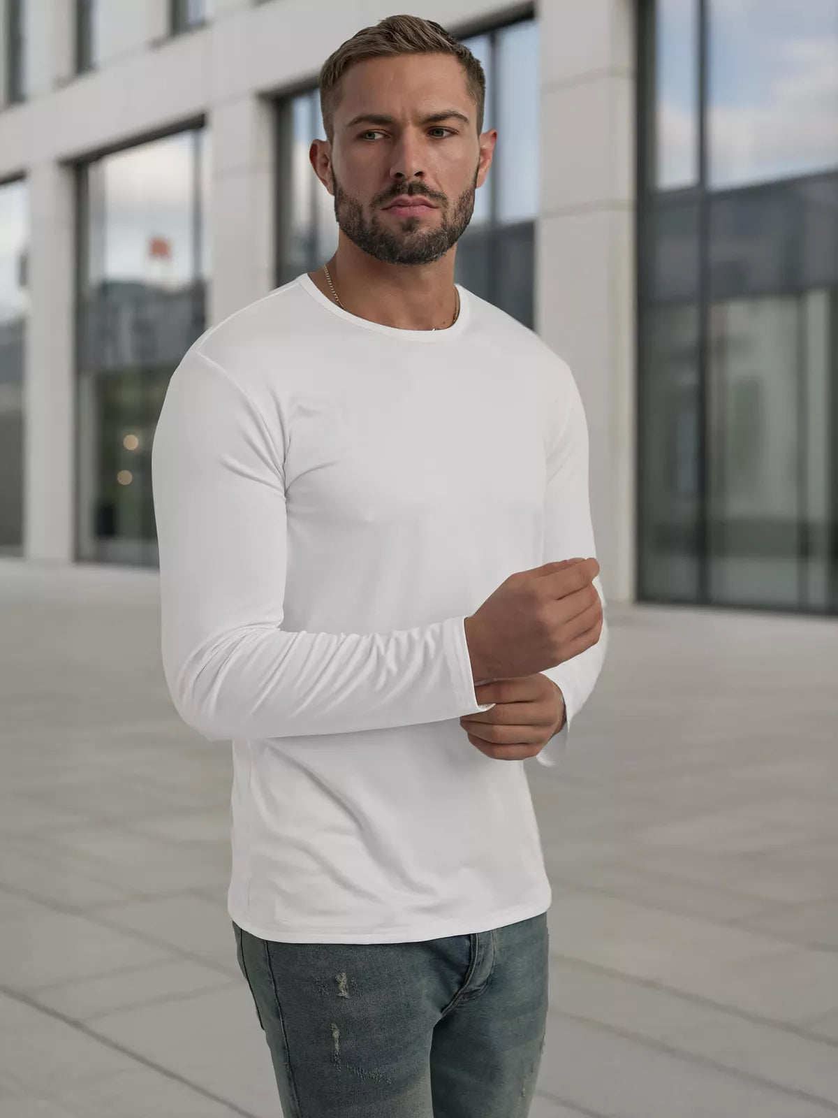 Vīriešu balts T-krekls Rojo