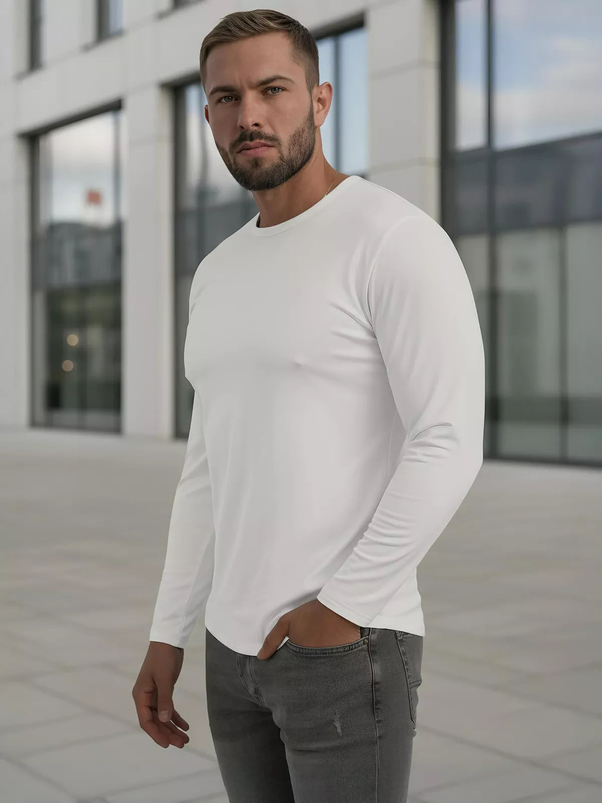 Vīriešu balts T-krekls Rojo