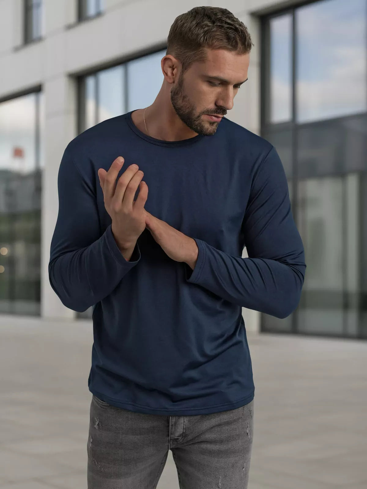 Vīriešu tumši zils T-krekls Rojo