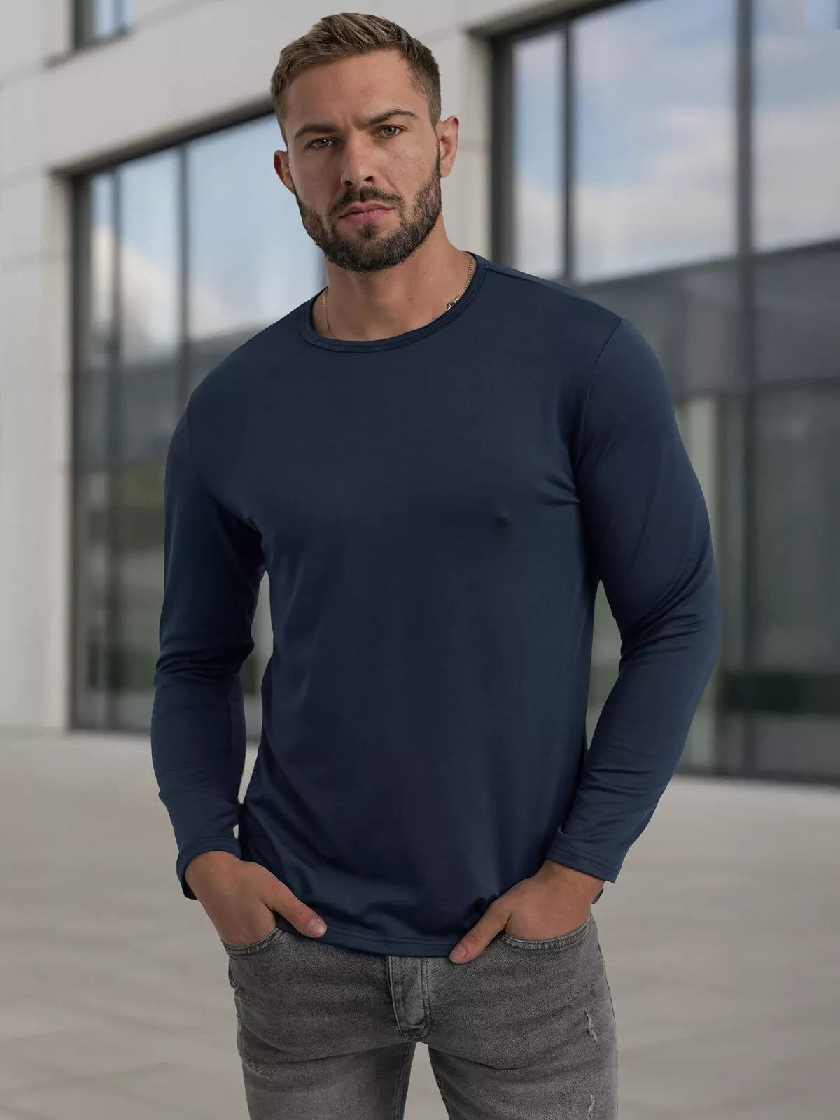 Vīriešu tumši zils T-krekls Rojo