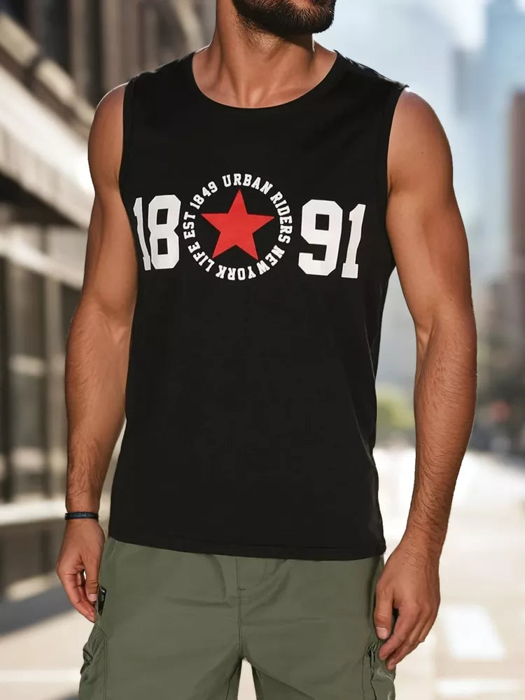 Vīriešu melns jātnieku T-krekls