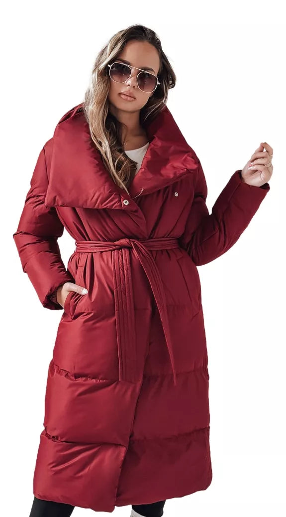 Sieviešu bordo krāsas stepēta jaka Favi