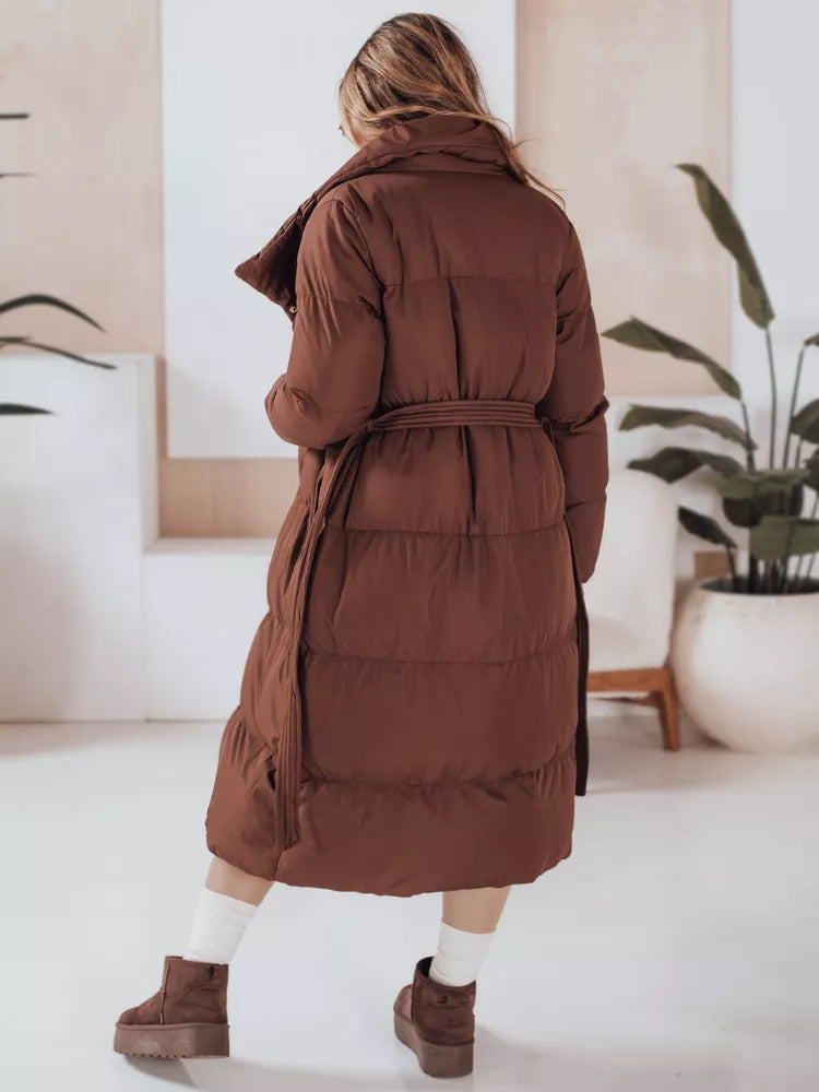 Sieviešu tumši brūna stepēta jaka Favi