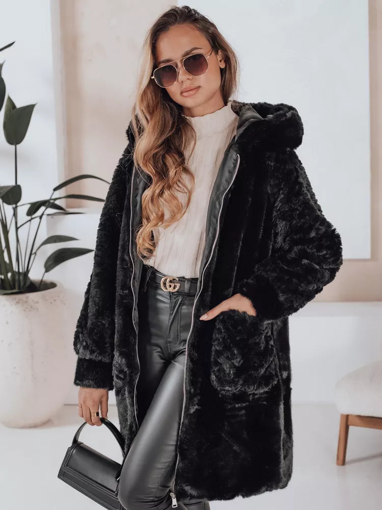 Sieviešu melns mētelis Modi