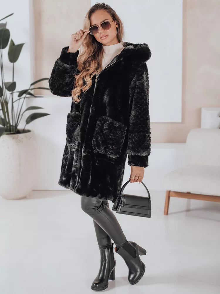 Sieviešu melns mētelis Modi