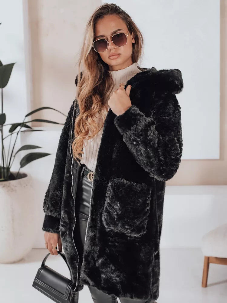 Sieviešu melns mētelis Modi