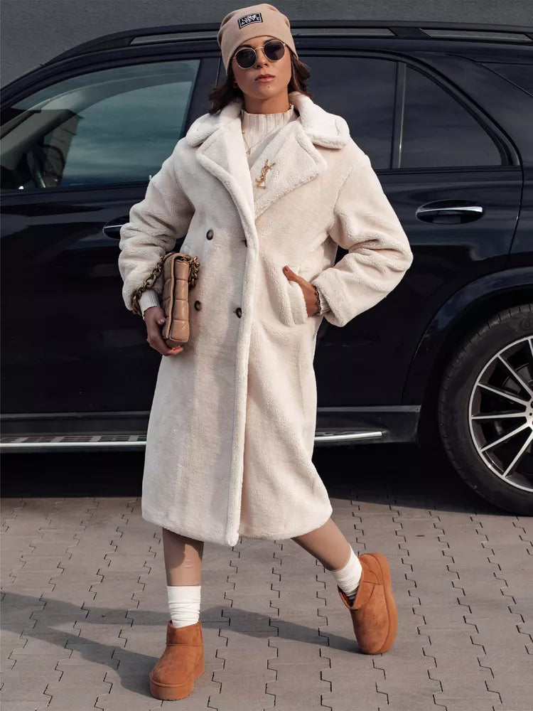 Sieviešu ziemas brūns mētelis Luxer