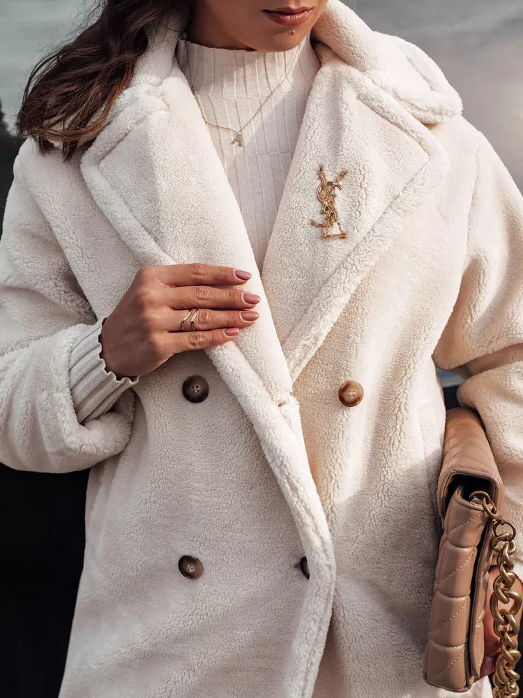 Sieviešu ziemas brūns mētelis Luxer