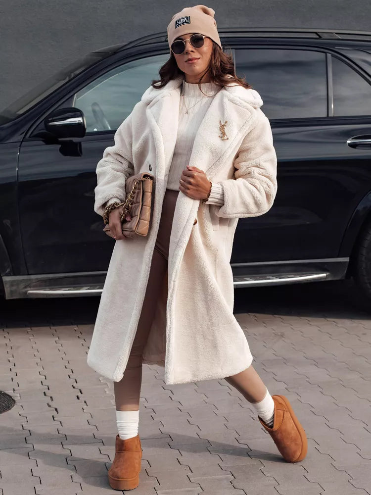 Sieviešu ziemas brūns mētelis Luxer